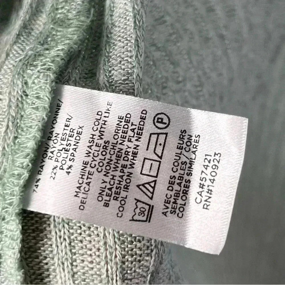 Ann Taylor LOFT Mint Green Ribbed Pocket Duster Cardigan Sweater XS - Picture 8 of 8